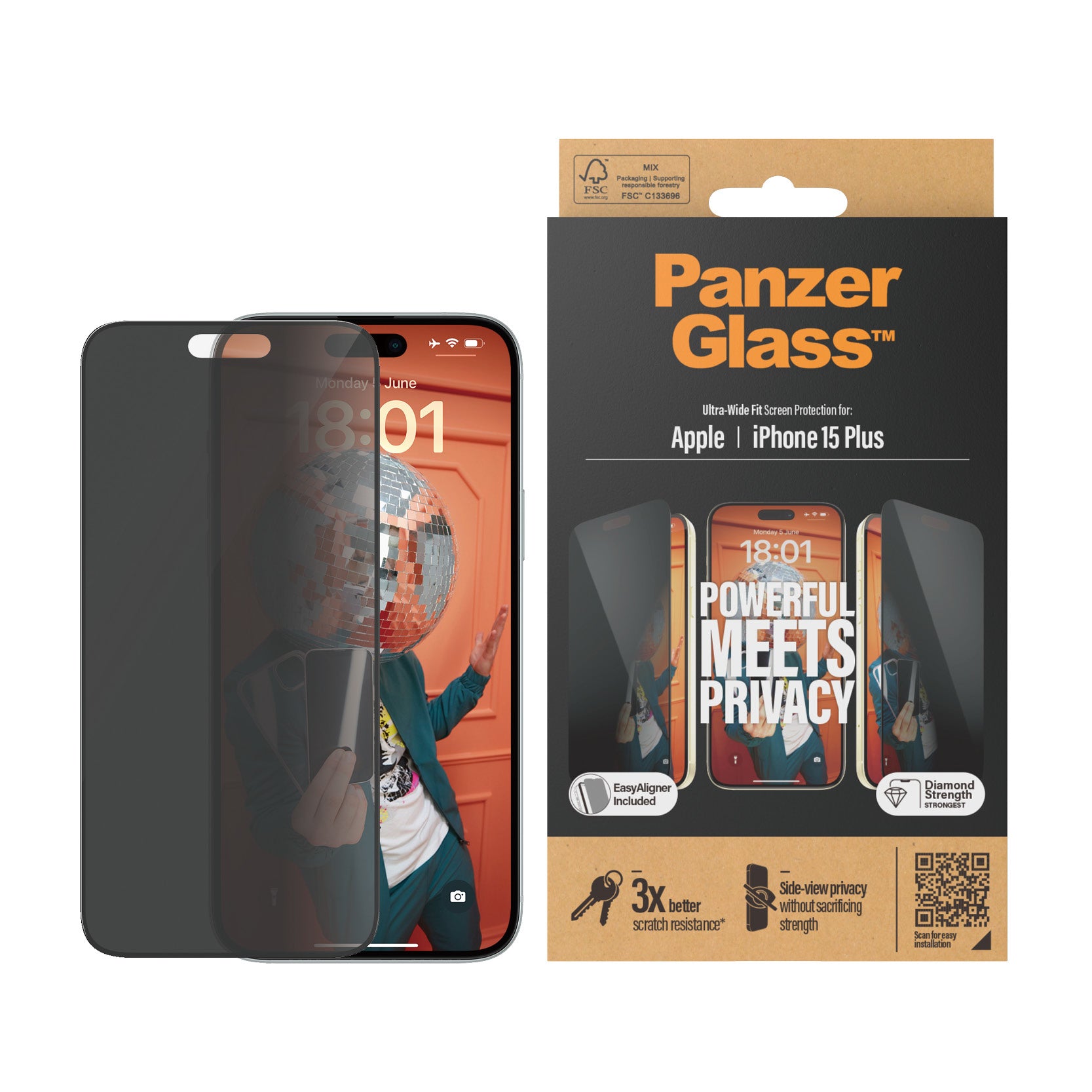 rGlass P2811 5711724128110 Skärm- och Baksidesskydd till Mobiltelefoner   Ultra Wide Fit Privacy www.electricalstuff.se Elec