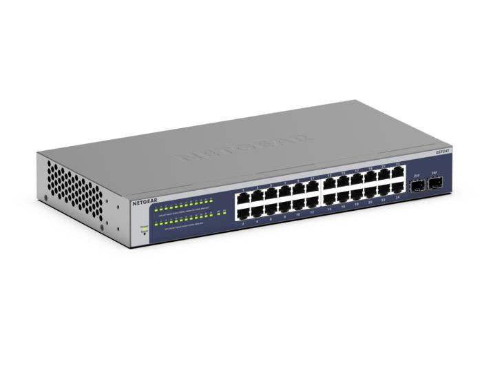  www.electricalstuff.se ElectricalStuff.se   NETGEAR GS724Tv6 hanterad L2+/L3 Gigabit Ethernet (10/100/1000) 1U Blå, Grå NETG