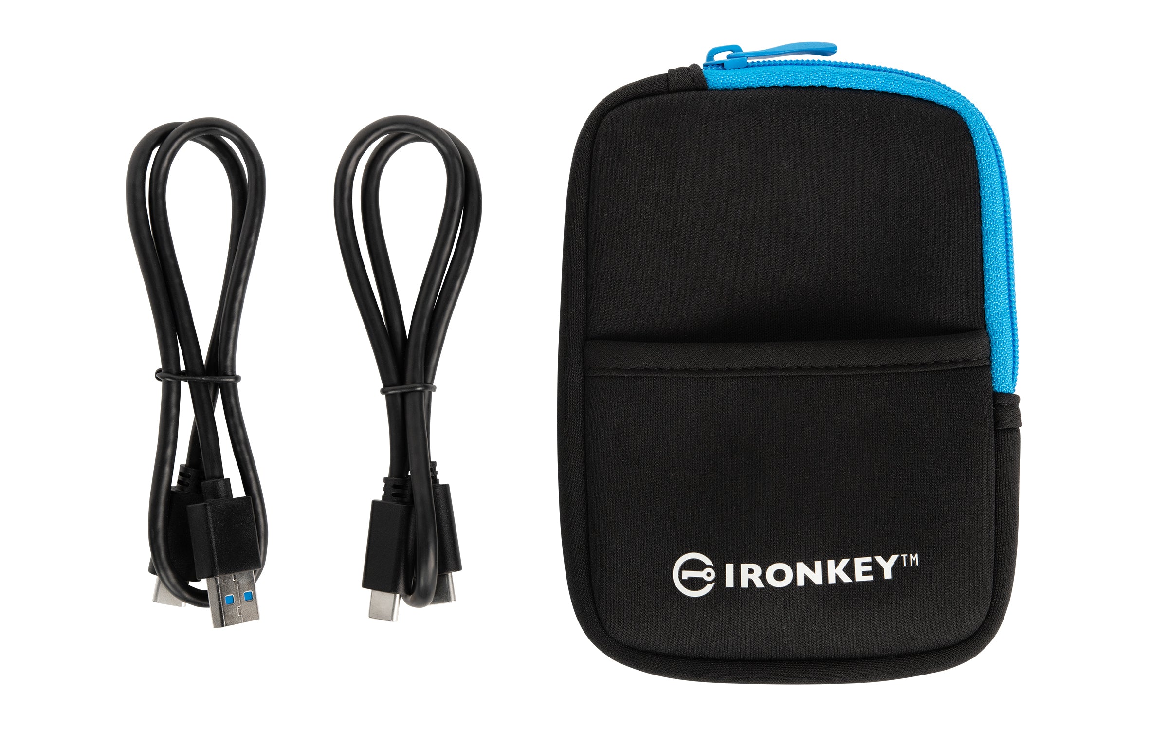   Blå Kingston Technology IKVP80ES/960G 0740617328431|740617328431 Externa SSD-Hårddiskar IronKey  Vault Privacy 80 www.elect