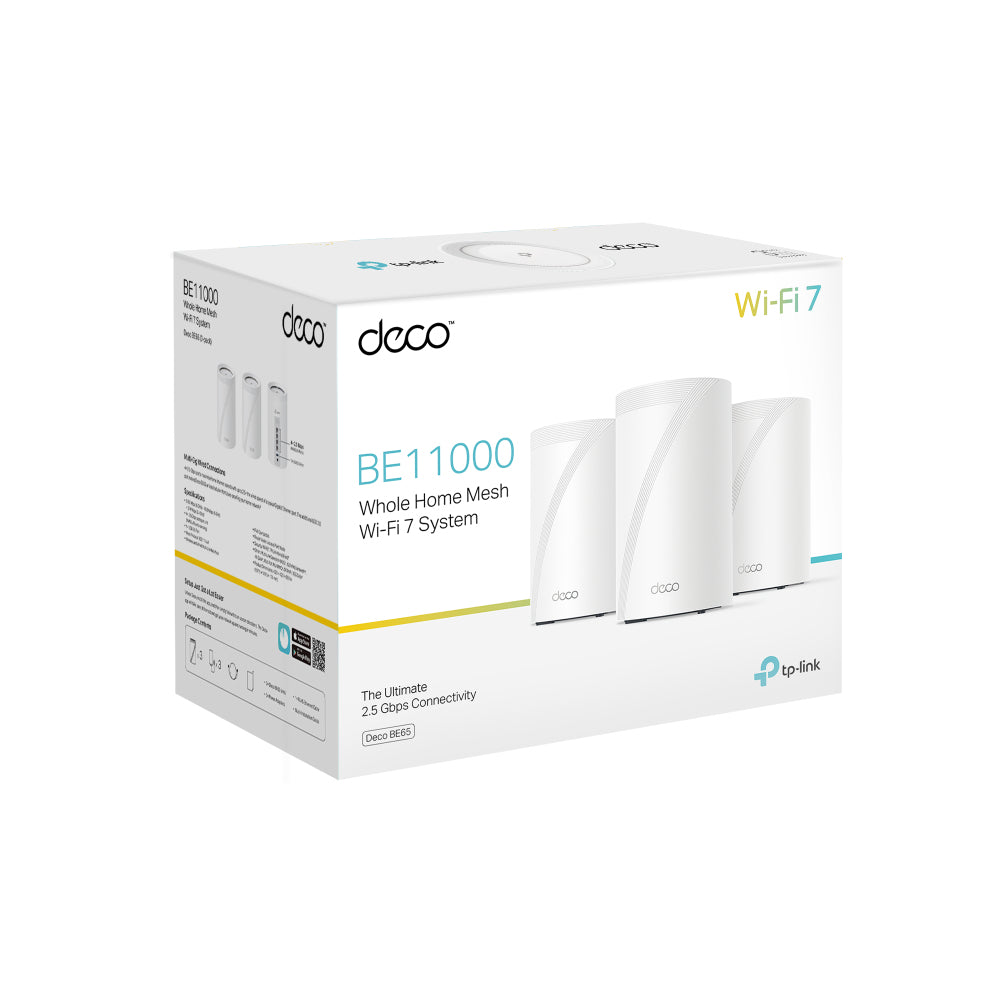  |4897098686973 Mesh Wi-Fi-system   Deco BE65 www.electricalstuff.se ElectricalStuff.se   TP-Link Deco BE65 Triband (2,4 GHz/