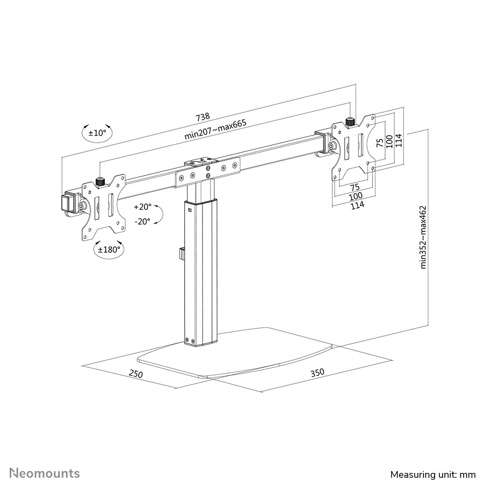   till bildskärm 68,6 cm (27") Bord Svart Neomounts FPMA-D865DBLACK 8717371446741 Fästen och Ställ till Bildskärmar   FPMA-D8