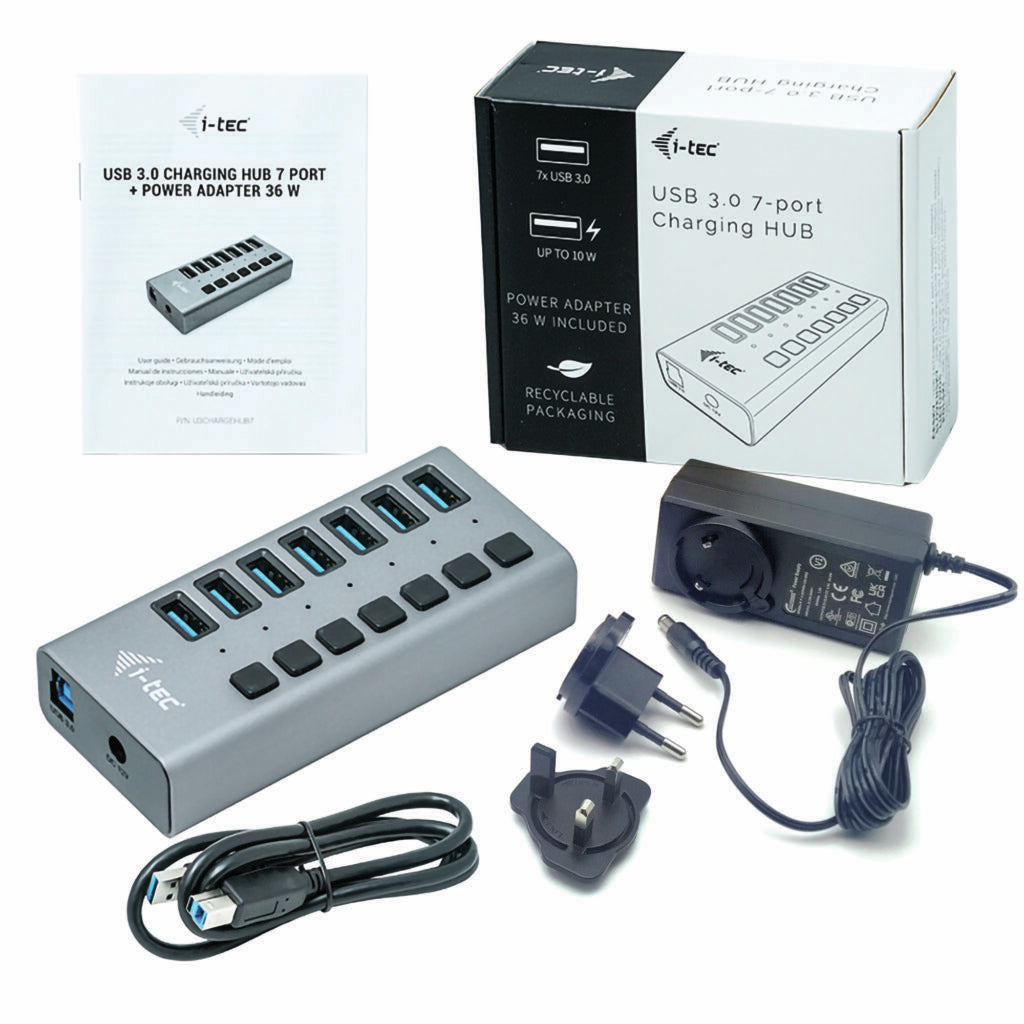  ff.se ElectricalStuff.se   i-tec U3CHARGEHUB7 mobilladdare Universal Grå AC Snabb laddning inomhus i-tec U3CHARGEHUB7 859561