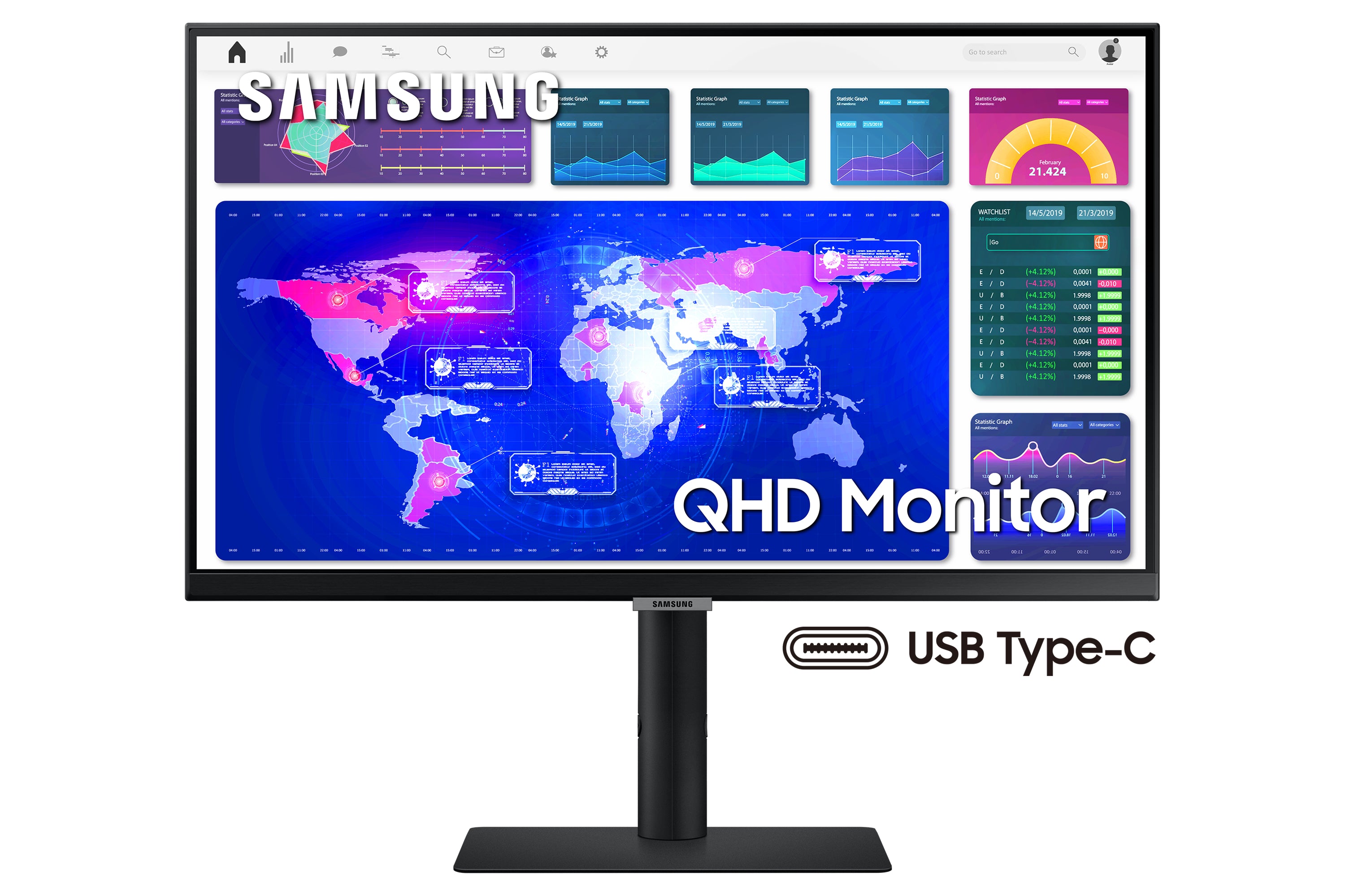  Stuff.se   Samsung S60UA platta pc-skärmar 61 cm (24") 2560 x 1440 pixlar Quad HD LCD Svart Samsung LS24A600UCUXEN 859297837