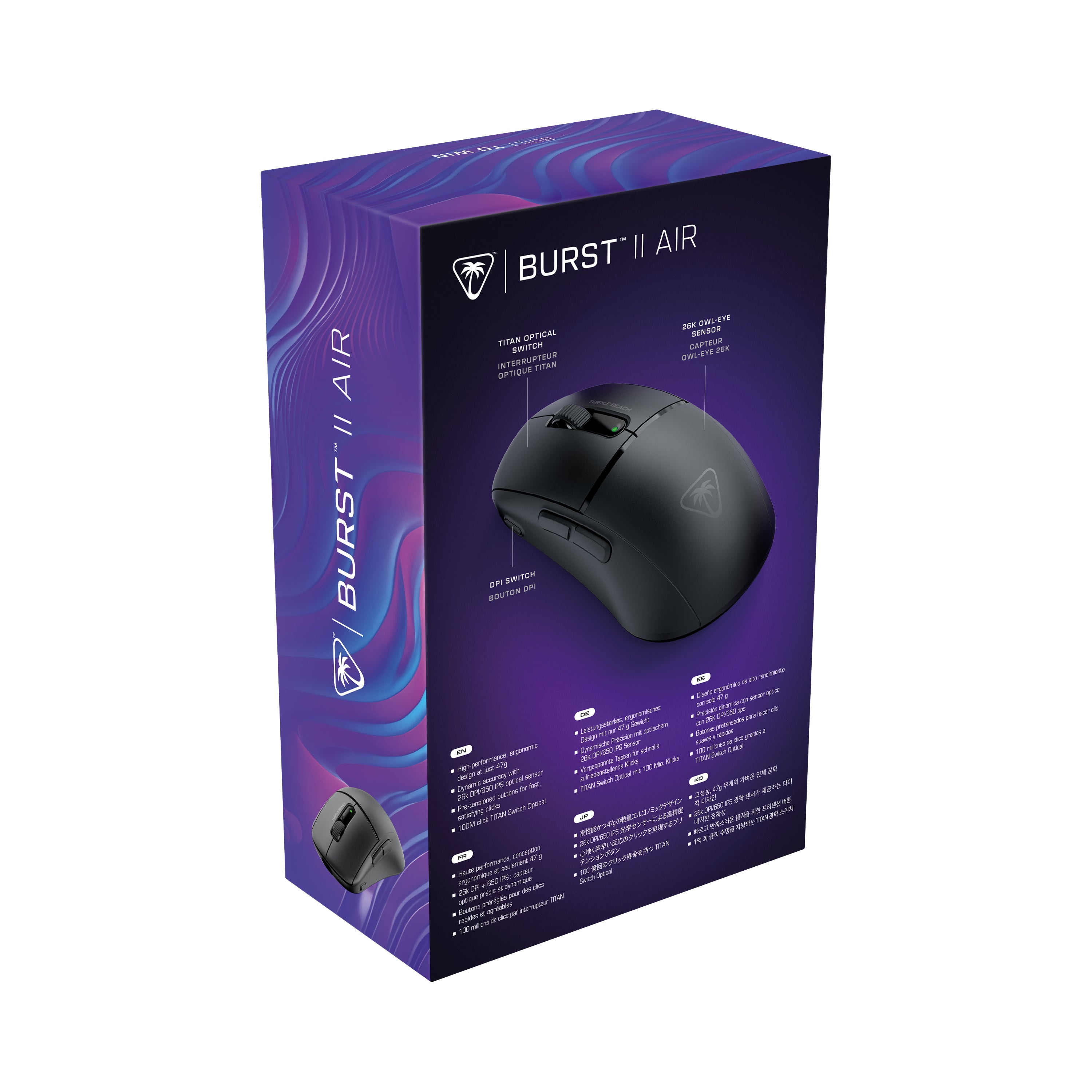   Beach Burst II Air datormöss Spela högerhand Trådlös RF + Bluetooth Optisk 26000 DPI Turtle Beach TBM-2101-05 0731855721009