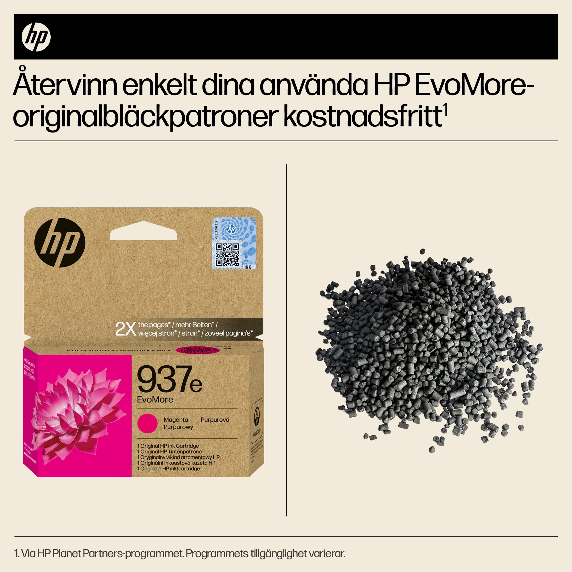  196786147647|0196786147661|196786147661 Bläckpatroner   937e EvoMore magenta originalbläckpatron www.electricalstuff.se Elec