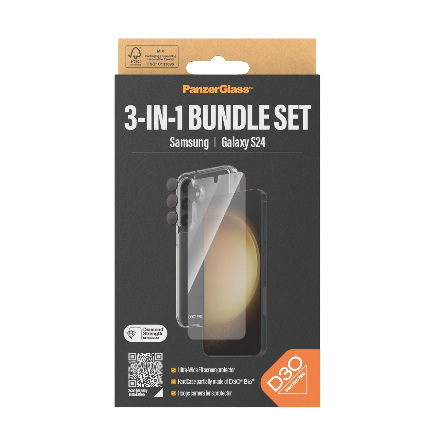  ectricalstuff.se ElectricalStuff.se   PanzerGlass 3-in-1 Bundle Glas, Case, Cam Genomskinligt skärmskydd Samsung 1 styck Pan