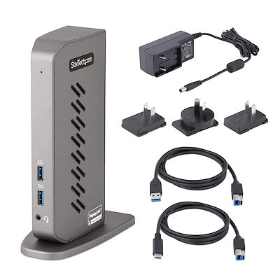  r   USB-C USB-A dockningsstation - Hybrid universell USB 3.0-dockningsstation för USB-C eller USB-A bärbar dator - Dubbla sk