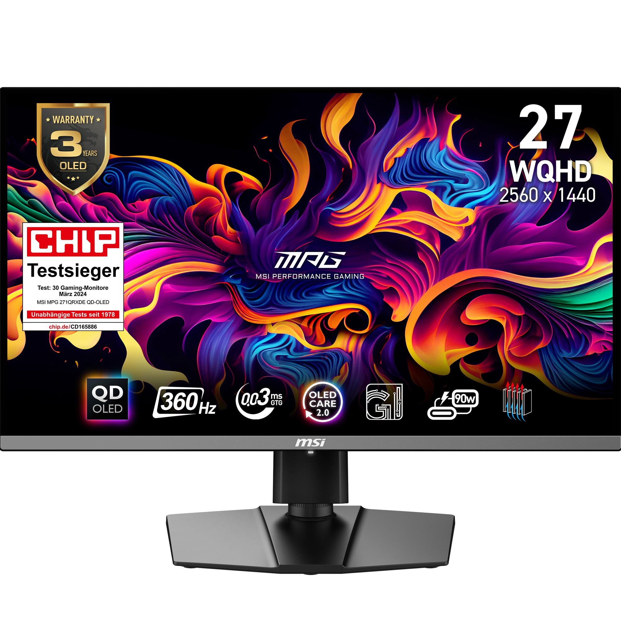  www.electricalstuff.se ElectricalStuff.se   MSI MPG 271QRXDE QD-OLED platta pc-skärmar 67,3 cm (26.5") 2560 x 1440 pixlar Wi