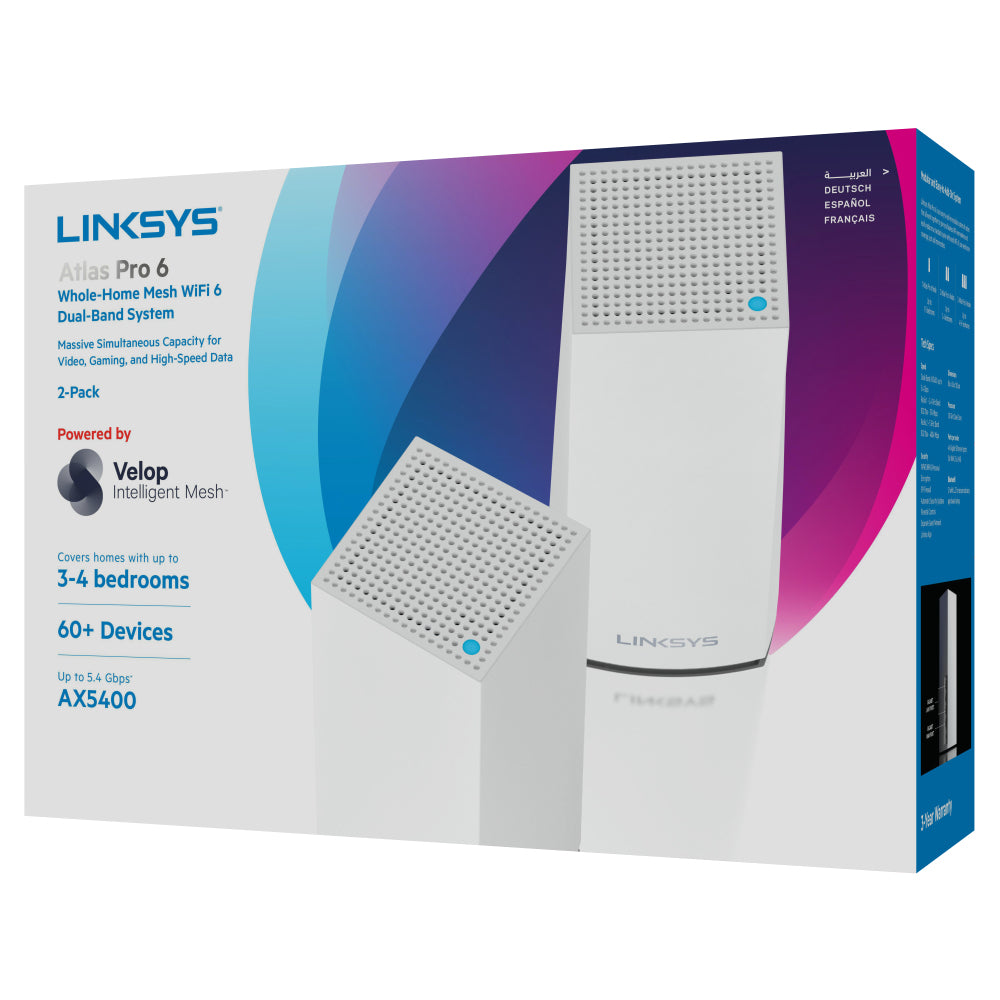  883827558|4260184672677 Mesh Wi-Fi-system   AX5400 Hela hemmets mesh WiFi 6 dubbelbandsystem, 2-pack www.electricalstuff.se 