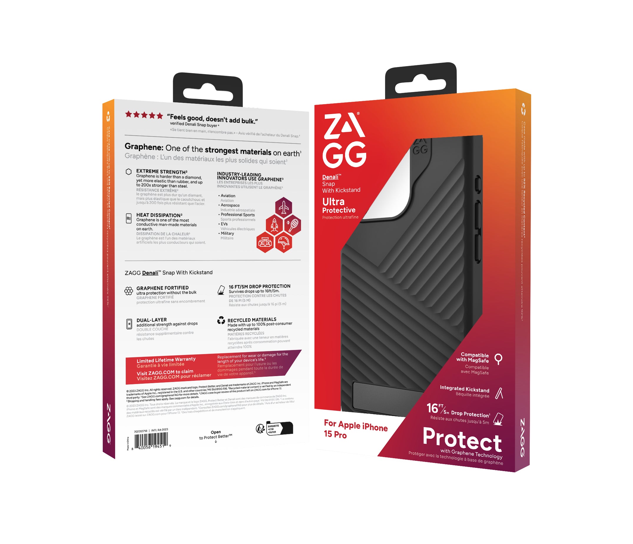  li Snap KS Apple iPhone 15 Pro Black EN/FR ZAGG 702312718 0840056194519|840056194519 Mobiltelefonfodral   Cases Denali Snap 
