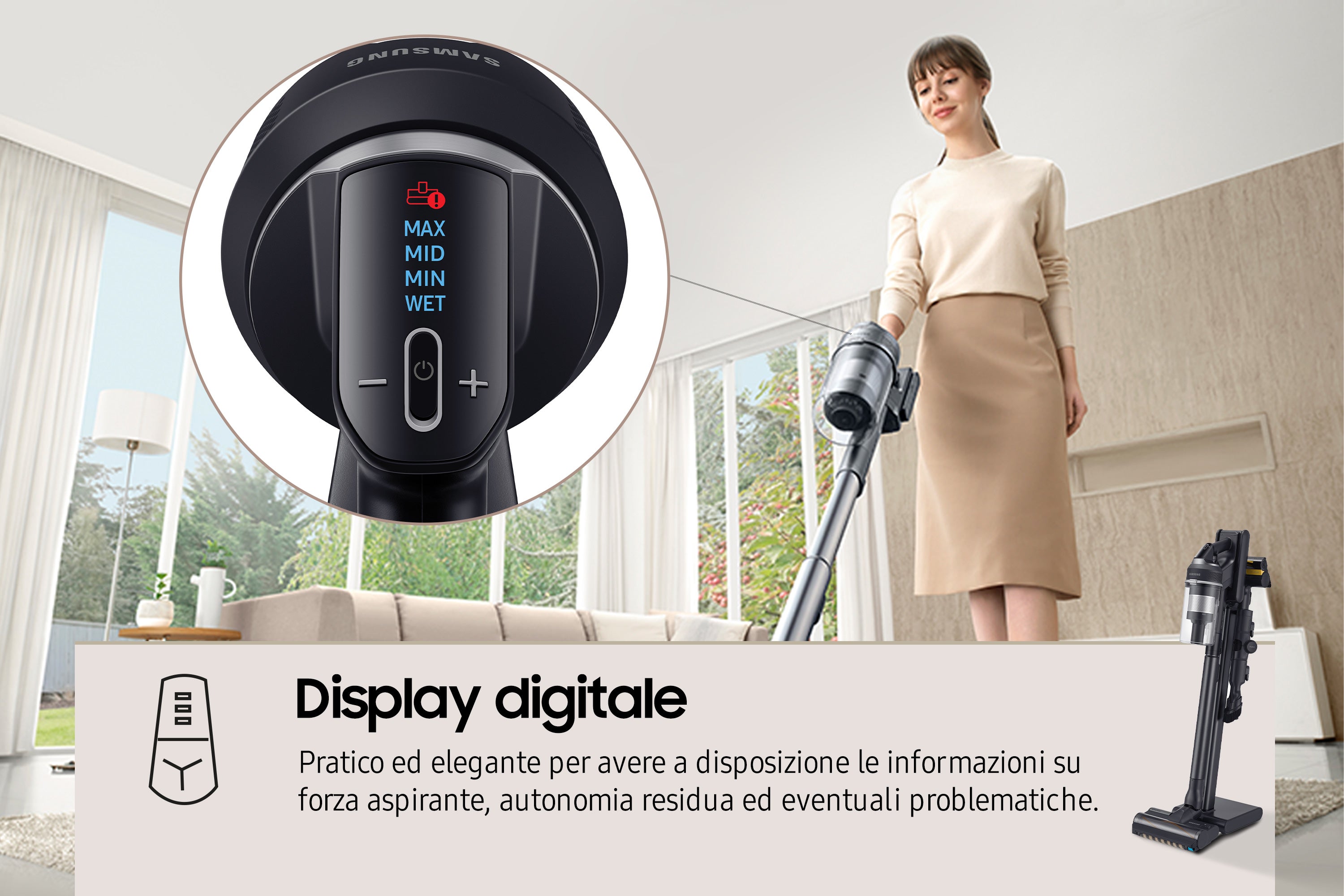    Samsung VS20C9554TK Skaftdammsugare Batteri Torr Cyklonisk Utan påse 0,8 l 580 W Svart Samsung VS20C9554TK/WA 88060950530