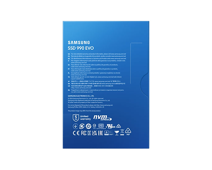  e ElectricalStuff.se   Samsung 990 EVO 1 TB M.2 PCI Express 4.0 NVMe V-NAND TLC Samsung MZ-V9E1T0BW 8806095300276 SSD-Hårddi