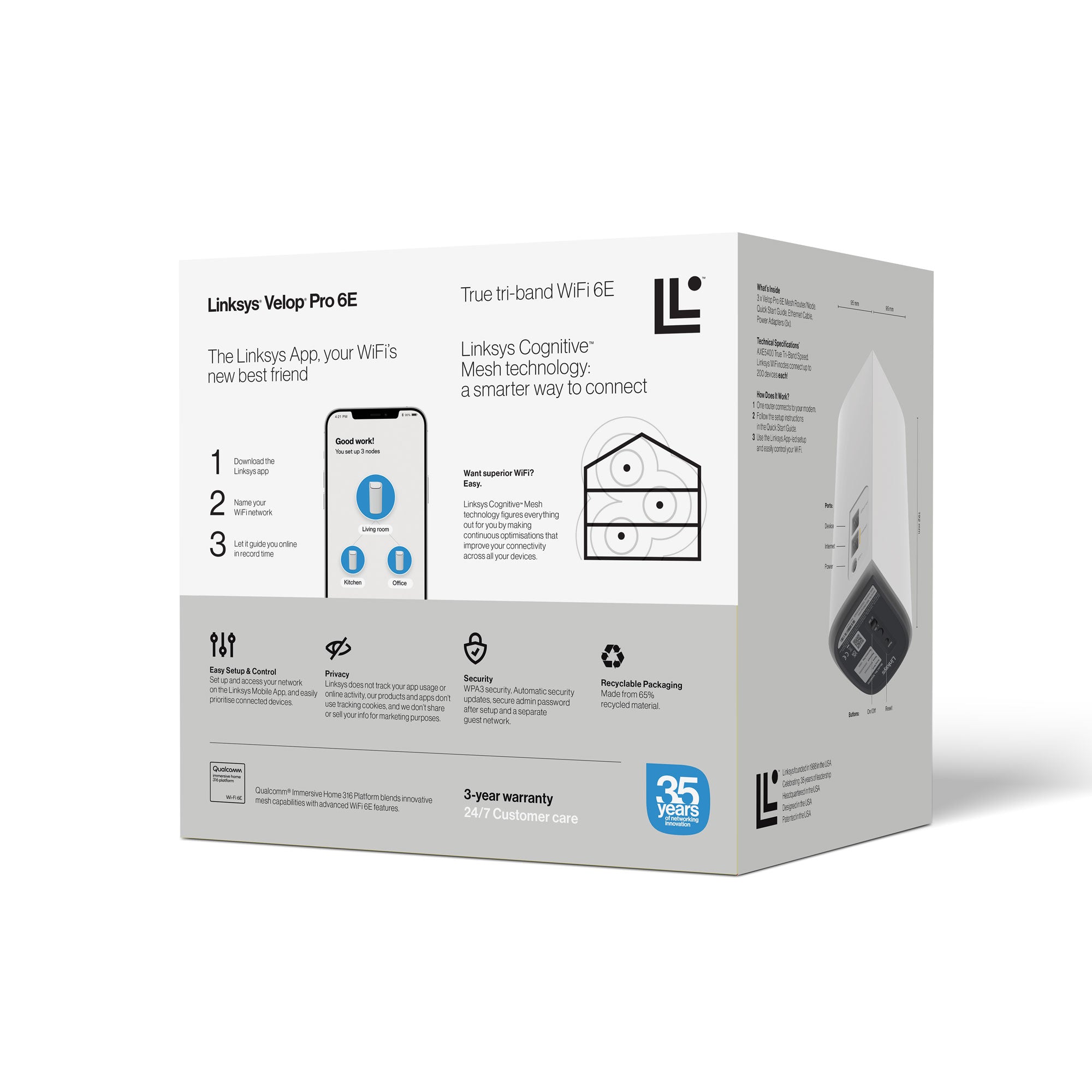  ricalStuff.se   Linksys Velop Pro 6E Mesh WiFi 6E True trippelbandssystem Linksys MX6203-KE 4260184674794|0745883856664|7458