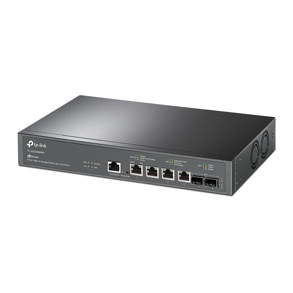  1000/10000) Strömförsörjning via Ethernet (PoE) stöd Svart TP-Link TL-SX3206HPP 0840030702570|840030702570|6935364006624 Nät