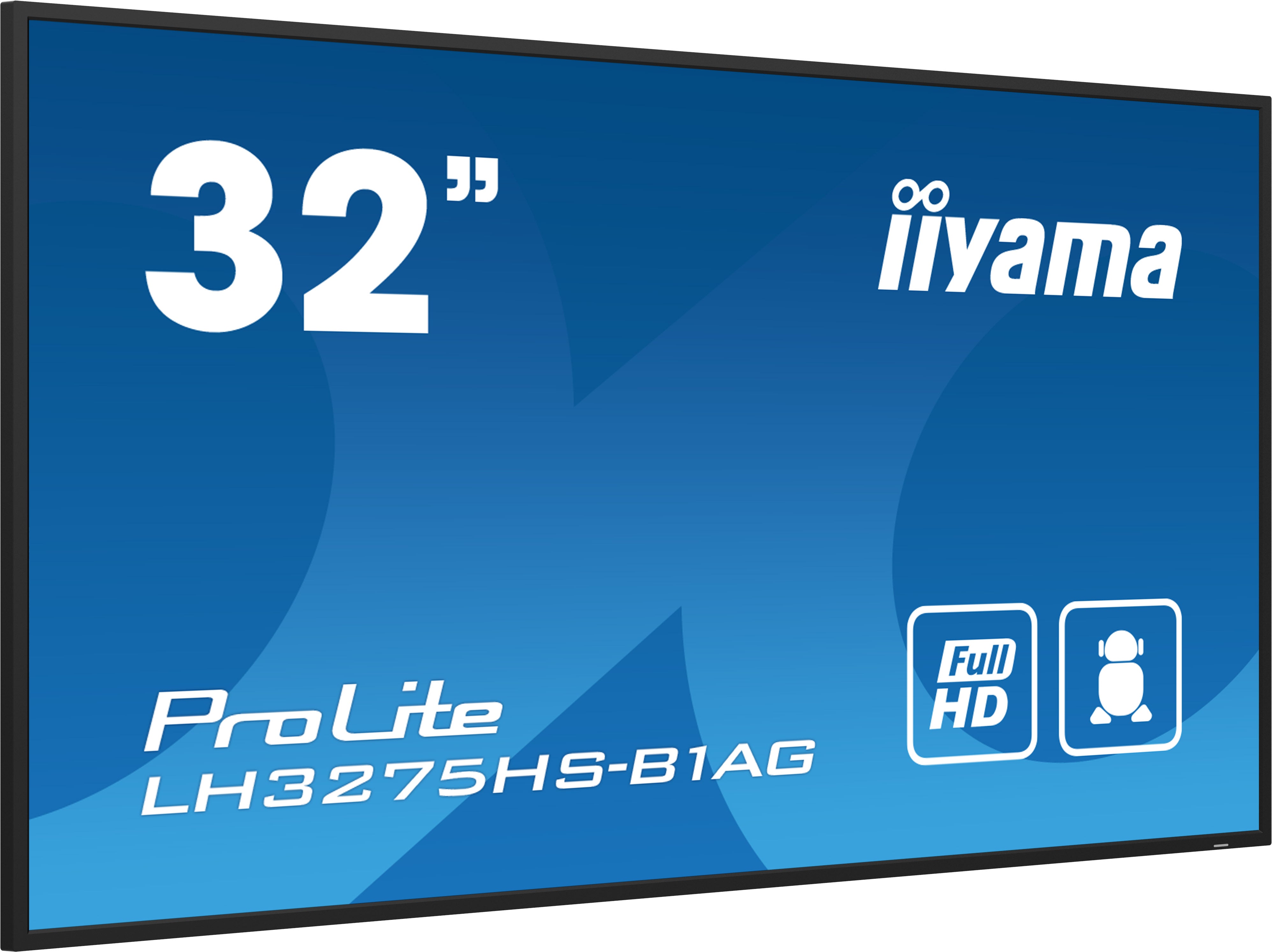  1,3 cm (32") LCD Wi-Fi 500 cd/m² Full HD Svart Inbyggd processor Android 11 24/7 iiyama LH3275HS-B1AG 4948570124220 Skyltstä