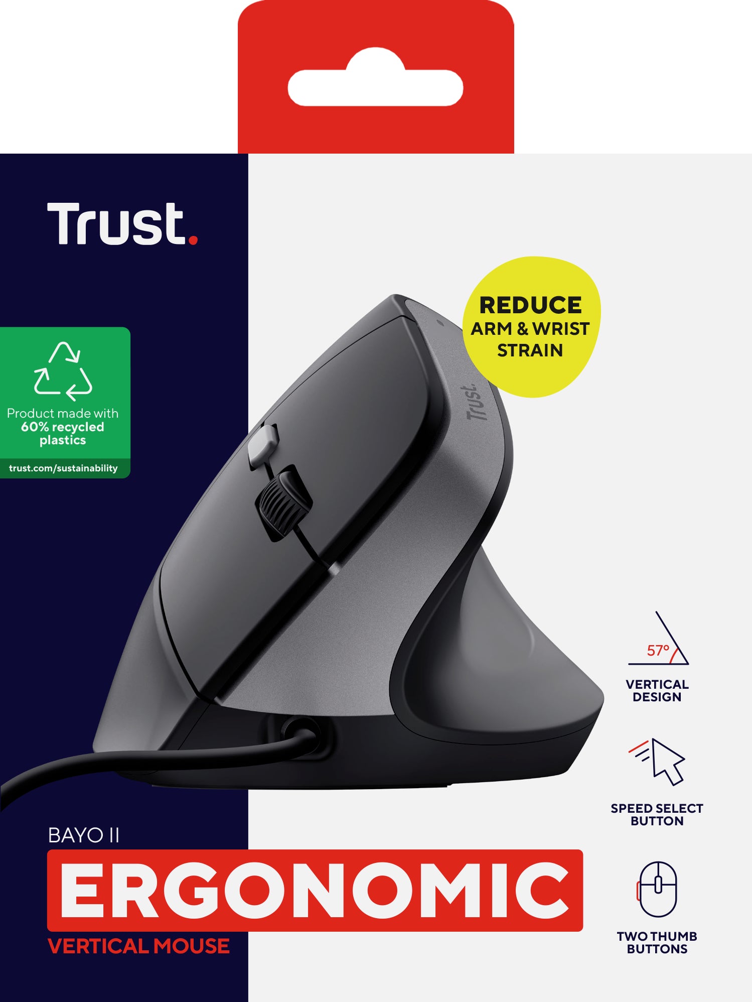  .electricalstuff.se ElectricalStuff.se   Trust Bayo II datormöss högerhand USB Type-A 2400 DPI Trust 25144 8713439251449 Dat
