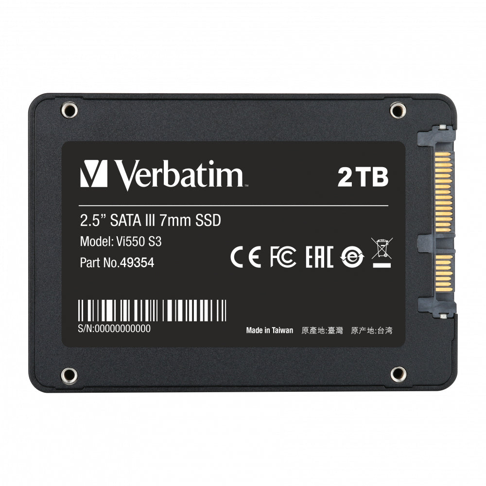  93549 SSD-Hårddisk   Vi550 S3 www.electricalstuff.se ElectricalStuff.se   Verbatim Vi550 S3 2 TB 2.5" Serial ATA III Verbati