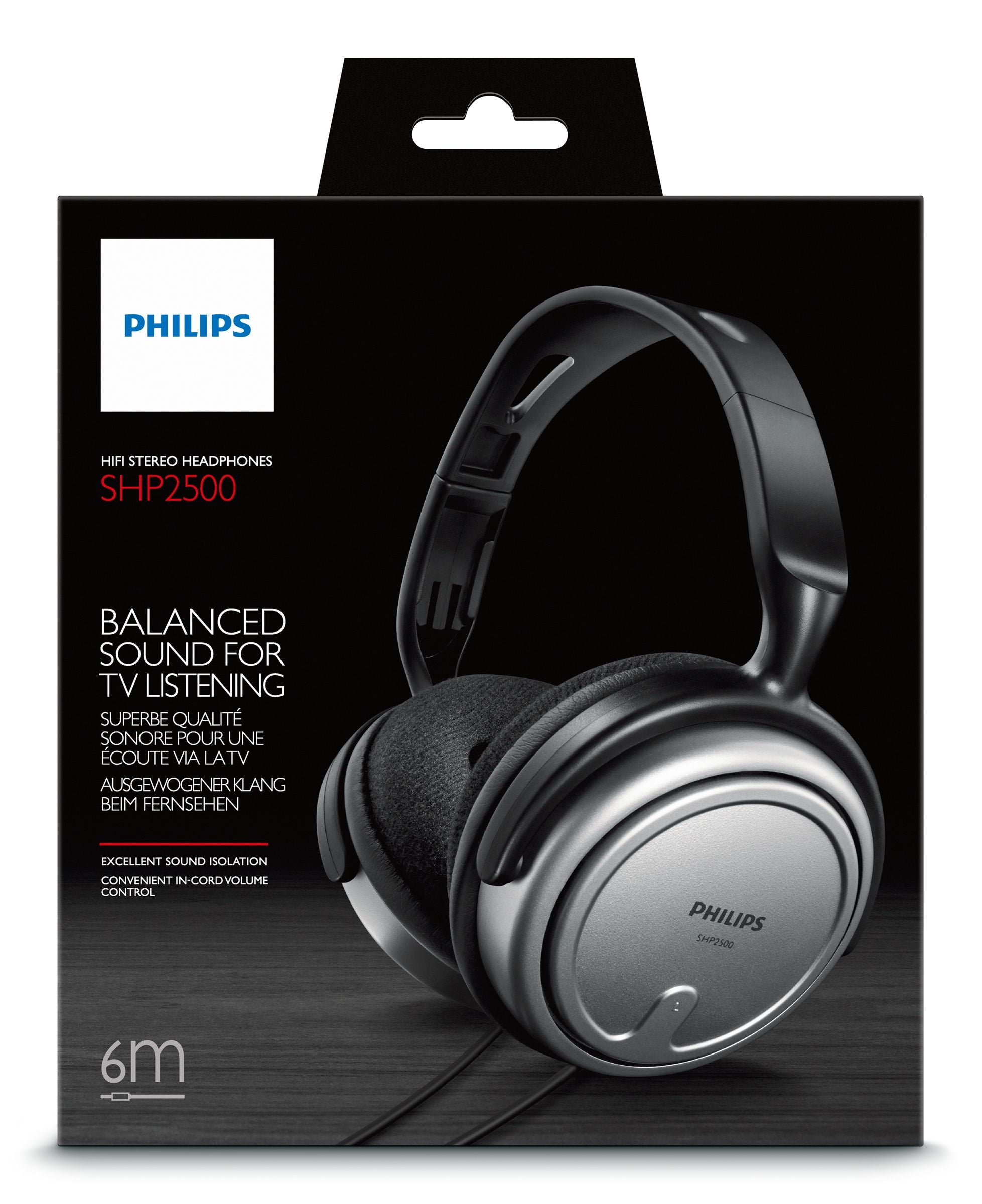  2581584276|8712581584283 Hörlurar och Headsets   TV-hörlurar med sladd för inomhusbruk SHP2500/10 www.electricalstuff.se Ele